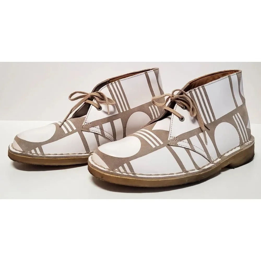 Clarks Original Patternity Collaboration W 8.5 US Desert Boot Taupe & White - Picture 3 of 15